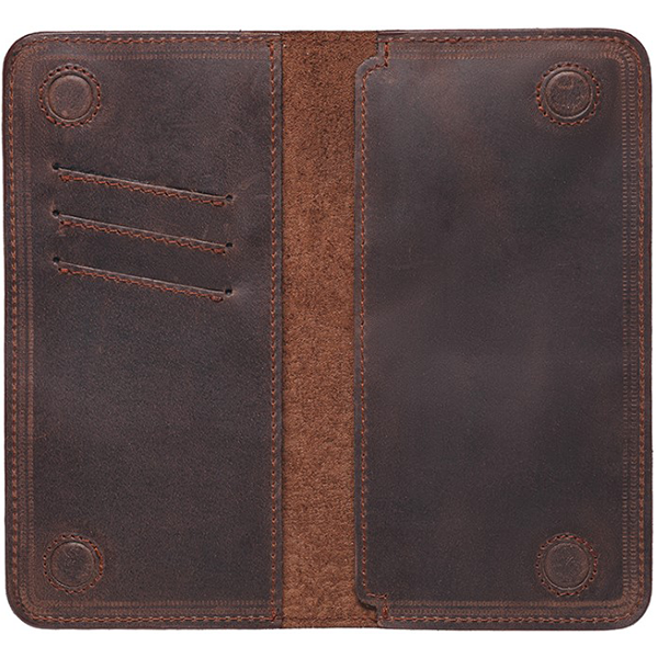 Вертикальный кожаный чехол-портмоне на магнитах Black Brier Коричневый (PM6-33)