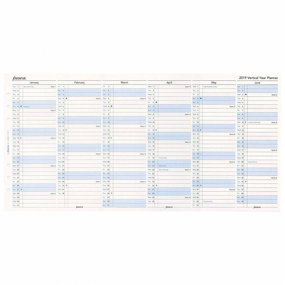 Бланки Обзор года вертикальный Filofax A5 White на 2019 год (англ) (68501)