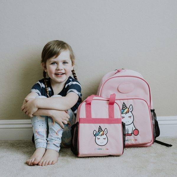 Детский Набор Рюкзак и Сумка для завтраков Mommore Unicorn Розовый