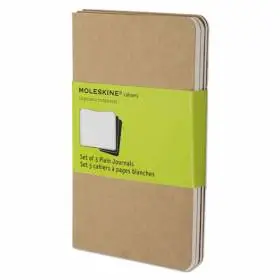 Кишенькова зошит (3 шт) Moleskine Cahier бежева Чисті аркуші