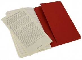 Середня зошит (3 шт) Moleskine Cahier бордова Лінія