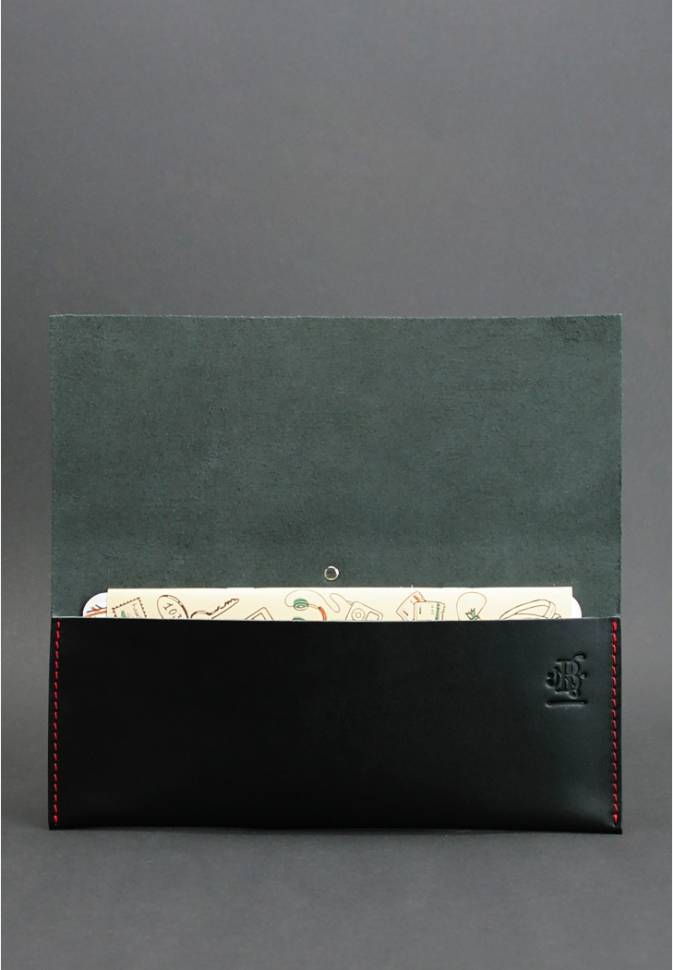 Кожаный дорожный кейс BlankNote Графит Клубника