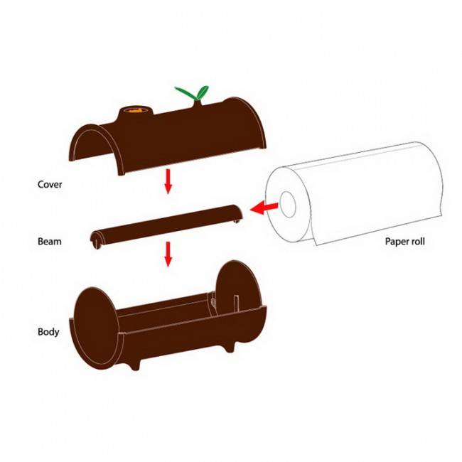 Тримач для паперових рушників Qualy Log and Roll