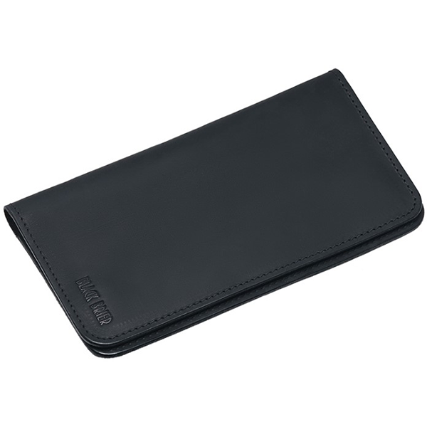 Вертикальный кожаный чехол-портмоне на магнитах Black Brier Черный (PM6-35)