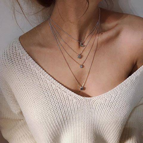 Срібне намисто Зірка з родієвим покриттям Yastreb