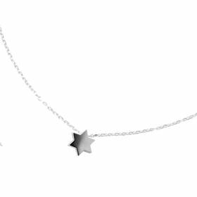 Серебряное ожерелье Звезда с родиевым покрытием Yastreb