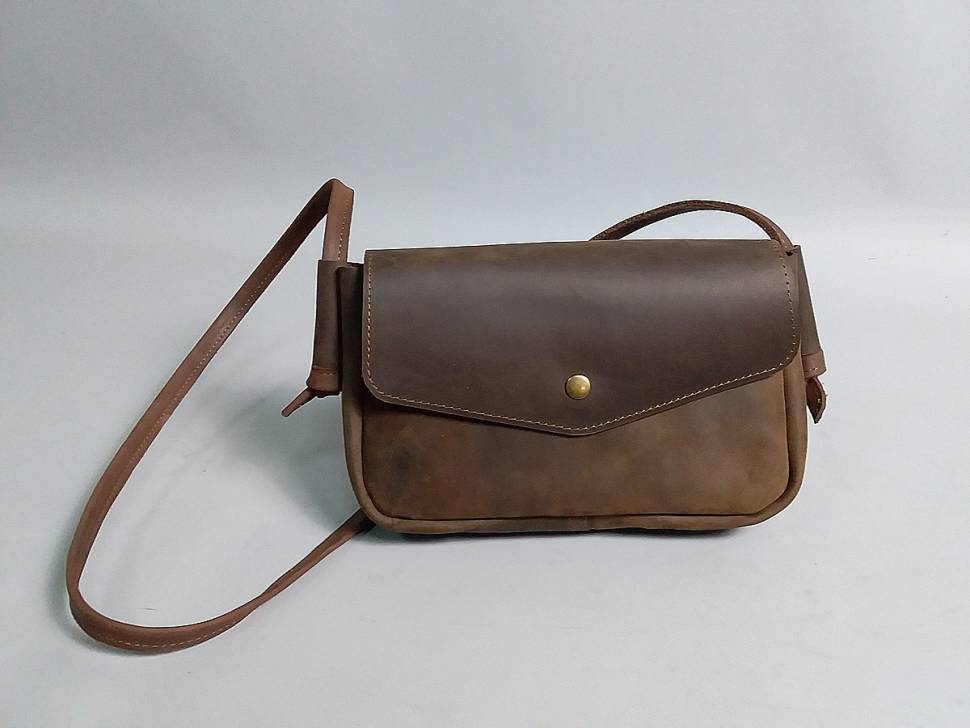 Кожаная женская сумка AV2 Коричневая (B336)