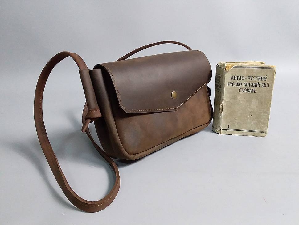 Кожаная женская сумка AV2 Коричневая (B336)