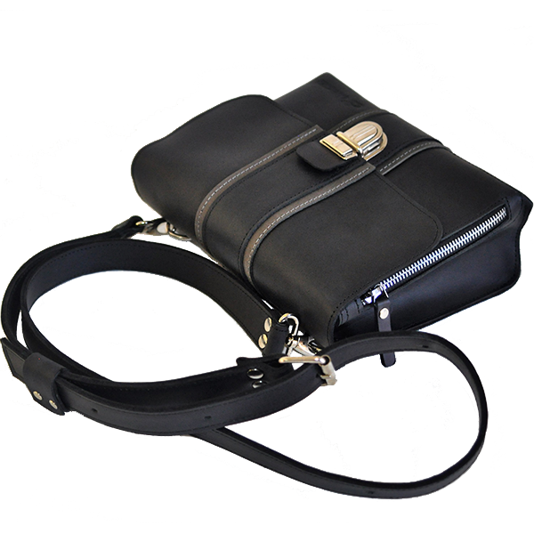 Кожаная женская сумка AV2 Черная (B650)