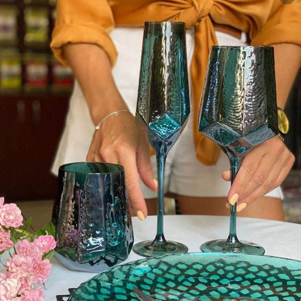 Келих для шампанського Дзеркальна бірюза 200 мл