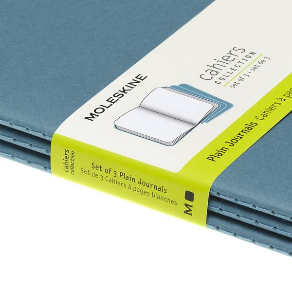 Середній Блокнот Moleskine Cahier (3 шт) Чисті Листи Живий Блакитний