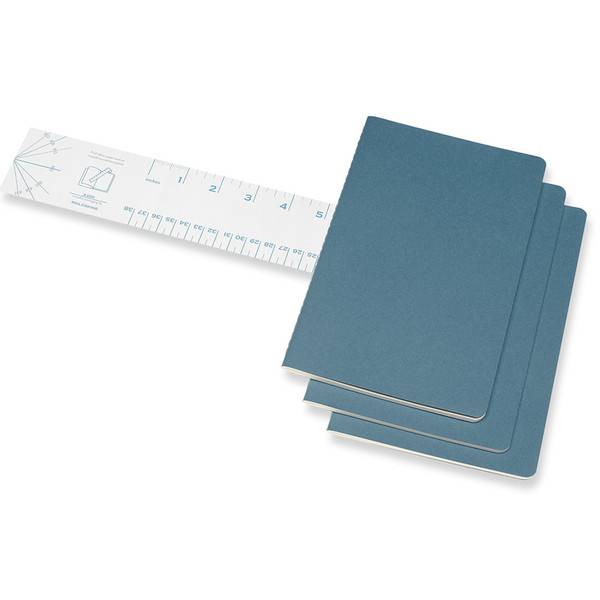 Середній Блокнот Moleskine Cahier (3 шт) Чисті Листи Живий Блакитний