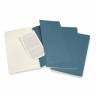 Средний Блокнот Moleskine Cahier (3 шт) Чистые Листы Живой Голубой