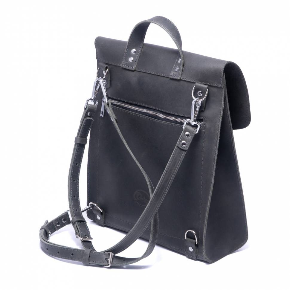 Шкіряна сумка-рюкзак Dekey Сіра