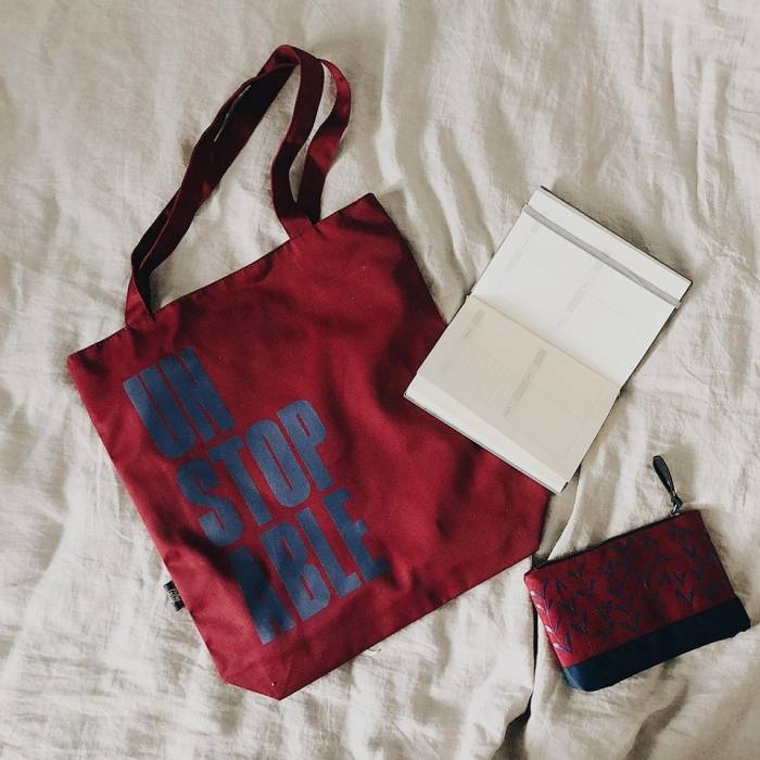 Косметичка текстильная Gifty Blue Leaves