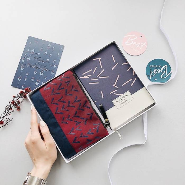 Косметичка текстильная Gifty Blue Leaves