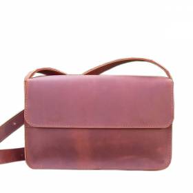 Шкіряна жіноча сумка AV2 Коньячна (B333)