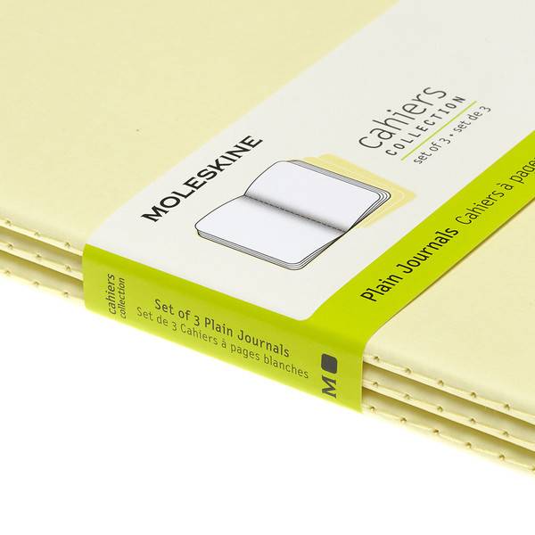Средний Блокнот Moleskine Cahier (3 шт) Чистые Листы Нежный Желтый