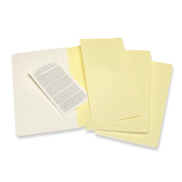 Средний Блокнот Moleskine Cahier (3 шт) Чистые Листы Нежный Желтый