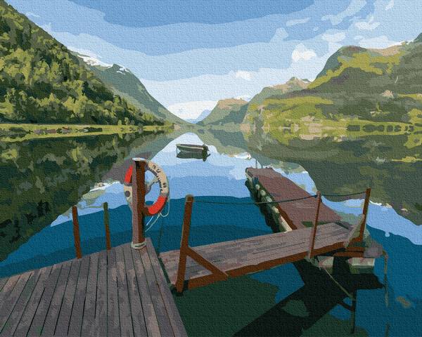 Картина по номерам Мостик на озере 40x50 см