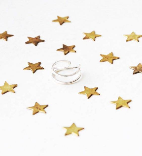 Кольцо на фалангу из серебра 3 линии Côte & Jeunot Free Size 1