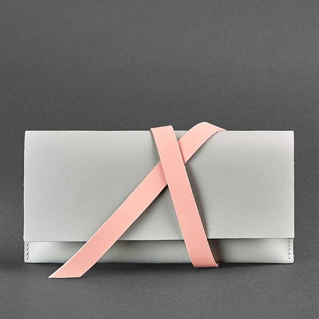 Шкіряний дорожній кейс BlankNote Сірий Рожевий