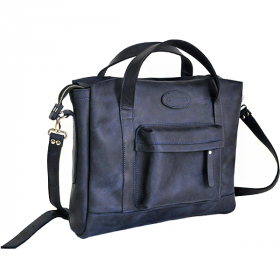 Шкіряний чоловічий портфель AV2 Синій (B670)