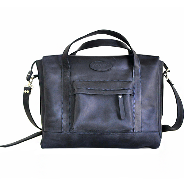 Шкіряний чоловічий портфель AV2 Синій (B670)