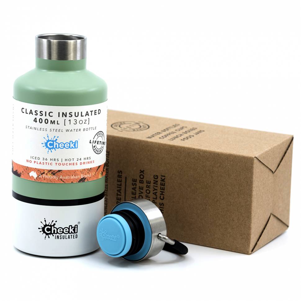 Детский термос Cheeki Classic Insulated 400 ml Pistachio White