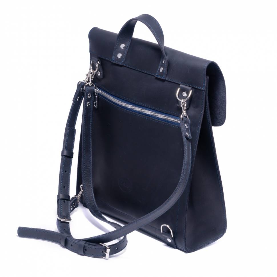 Шкіряна сумка-рюкзак Dekey Синя
