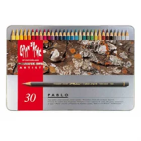 Набор Water-resistant карандашей Caran d'Ache Pablo Метал. бокс 30 цветов