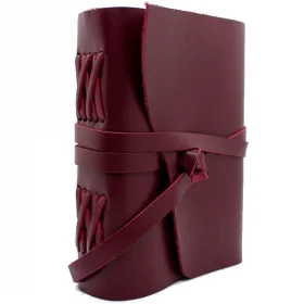 Кожаный блокнот Comfy Strap A5 Бордо в линию