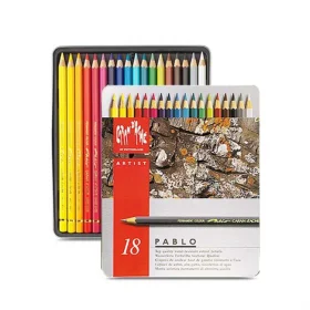 Набор Water-resistant карандашей Caran d'Ache Pablo Метал. бокс 18 цветов
