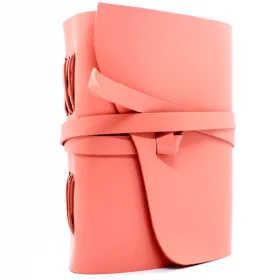 Кожаный блокнот Comfy Strap A5 Розовый в линию