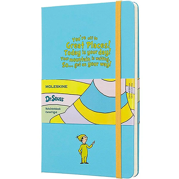 Средний блокнот Moleskine Dr. Seuss Твердая обложка Голубой Линия
