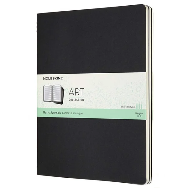 Большая Тетрадь (3 шт) Moleskine Art Cahier для нот Черная