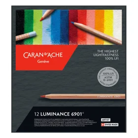 Набор Permanent Карандашей Caran d'Ache Luminance 6901 Картонный бокс, 12 цветов