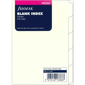 Разделители универсальные Filofax Pocket Сream 5 секций (211690)