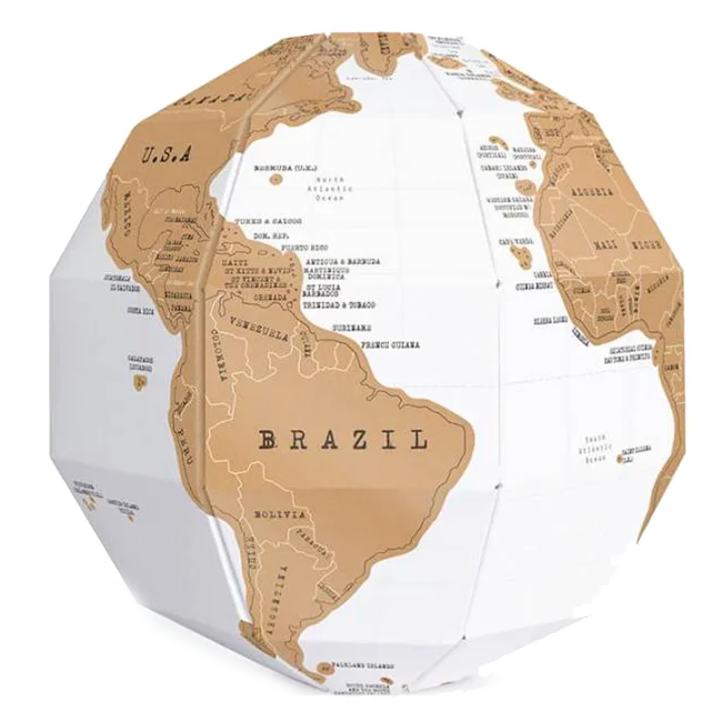 Скретч глобус Luckies 3D World Map Scratch Globe