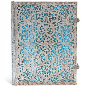 Большой Блокнот Paperblanks Серебряная Филигрань Лазурный Линия
