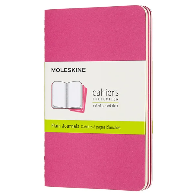Большой Блокнот Moleskine Cahier (3 шт) Чистые Листы Кинетический Розовый