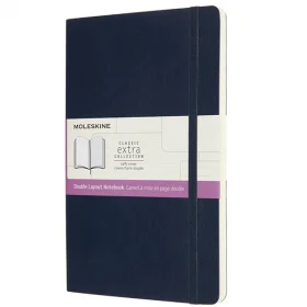 Средний Блокнот Moleskine Classic Extra Мягкая Обложка Линия-Чистые листы Сапфир
