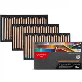 Набор Перманентных Карандашей Caran d'Ache Luminance 6901 Картонный бокс 76 цветов+ 2 блендера