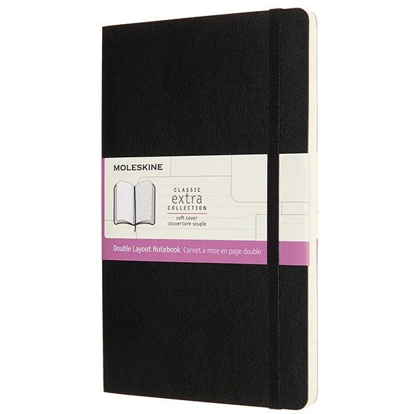 Средний Блокнот Moleskine Classic Extra Мягкая Обложка Линия-Чистые листы Черный