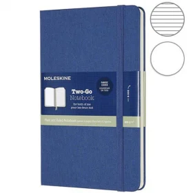 Средний блокнот Moleskine Two-Go Лазурный Линия/Чистые листы