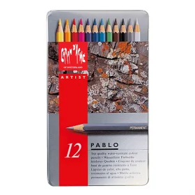 Набор Water-resistant карандашей Caran d'Ache Pablo Метал. бокс 12 цветов