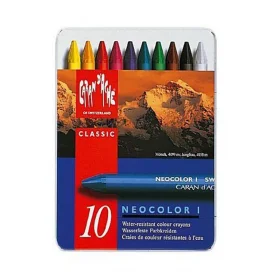 Пастель восковая Water-resistant Caran d'Ache Neocolor I Метал. бокс 10 цветов