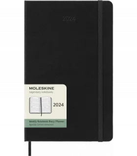 Середній Щотижневик Moleskine 2024 Горизонтальний Чорний