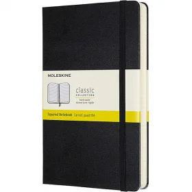 Средний блокнот Moleskine Classic Expanded Твердая обложка Черный Клетка