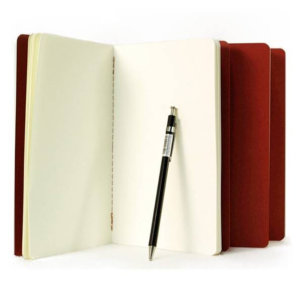 Середня зошит (3 шт) Moleskine Cahier бордова Чисті аркуші